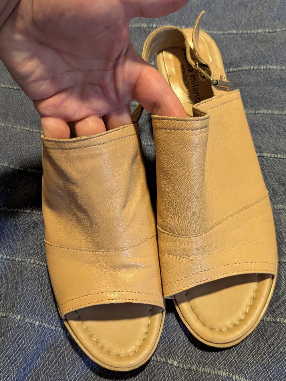 Women’s Open-Toe Slingback Sandals in Tan, 9.5